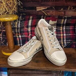 Vintage Havana Beige and White Sneakers